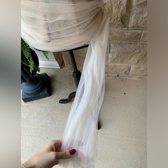 RARE FASHION NOVA Tule Mesh Nude Bustier Corset Draped Top Size Large LIKE NEW - Picture 10 of 16